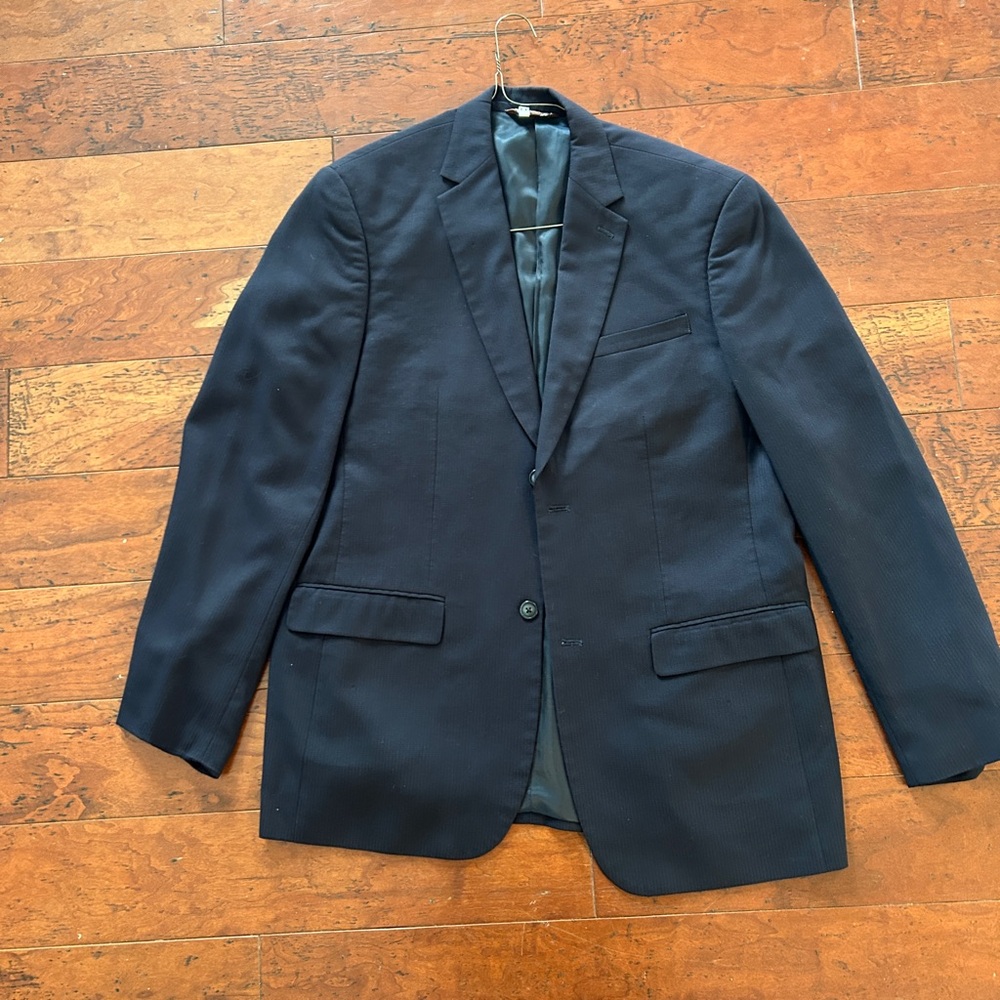 Perry Ellis 44R Navy Blue Mens Blazer Sport Coat Suit Jacket